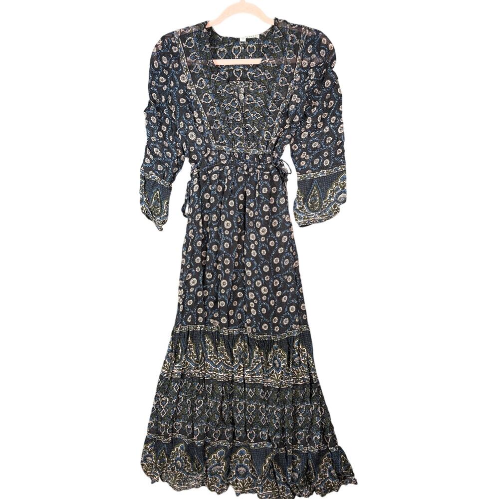 Veronica Beard 100% Silk Long Sleeve Floral Paisley Midii Dress Size 2 NWOT